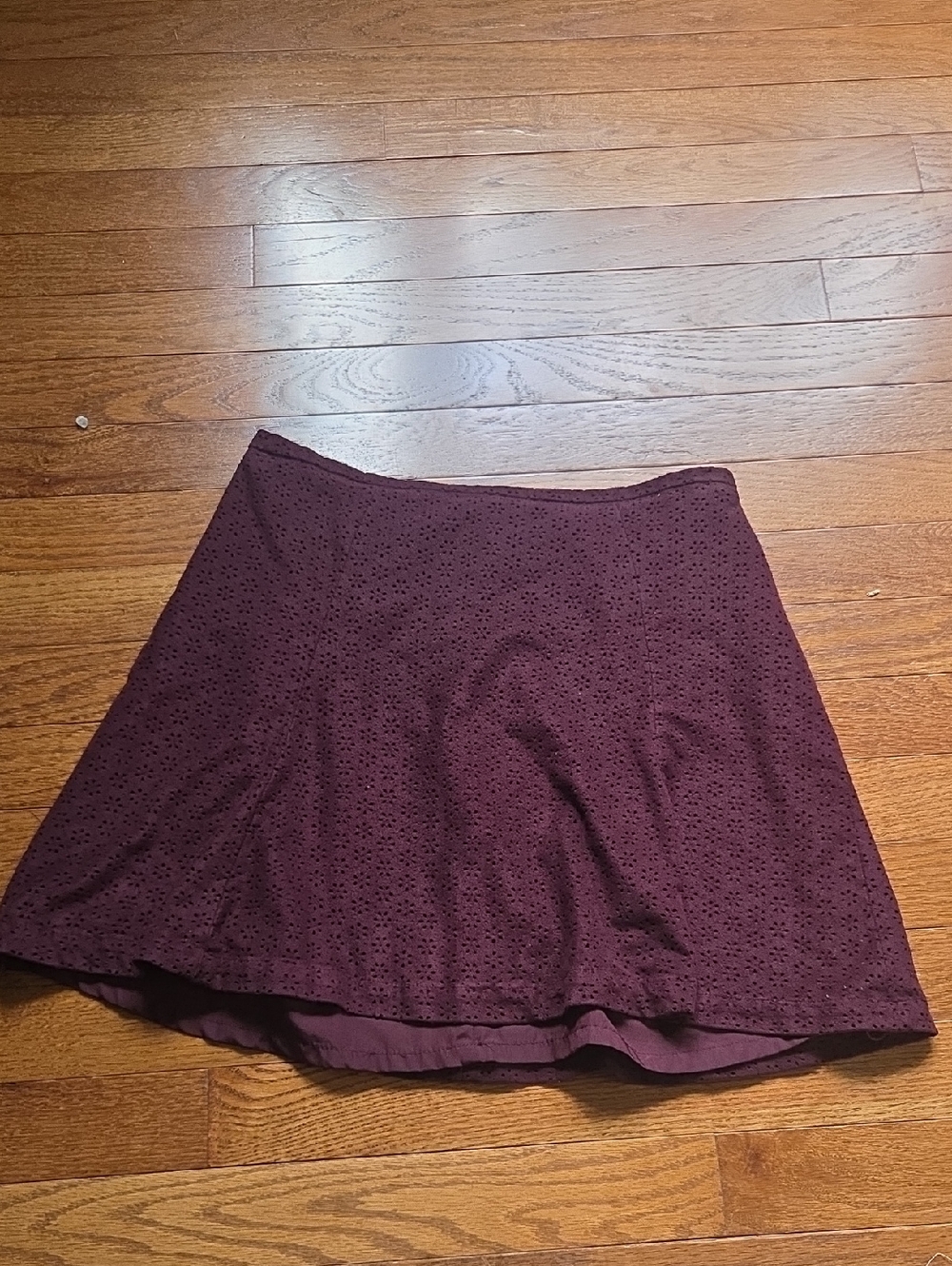 Express Plum Eyelet Skater Skirt